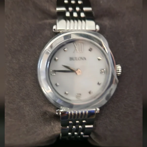Nwt BULOVA With 3 Diamonds Womens Watch